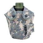 Cantil Camuflado Verde Militar 1 Litro Com Bolsa E Gancho