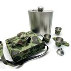 Cantil Porta Bebidas Camuflado c/ Canivete, 3 Mini Copos e Mini Funil - 510ML (18oz)