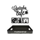 Cantinho do Café Conjunto Decorativo com Bandeja e Placa MDF