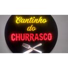 cantinho do churrasco quadro letreiro luminoso em led decorativo