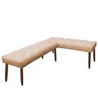 Canto Alemão Suede Bege assento 1,20x0,75 - Dominic Decor