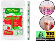 Canudo Biodegradável Milk Shake Açai 8mm C/ 100 Unidades Strawplast