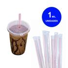 Canudo Oi Milk Shake Sache 21cm 9mm 1000un