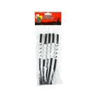 Canudo Preto com Caveira Branca 5 Unidades para Decoração Halloween 21cm 003639