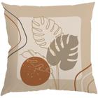 Capa Almofada 50x50 Suede Leaves Modern Gray A