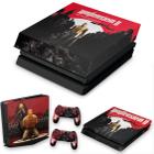 Capa Anti Poeira e Skin Compatível PS4 Slim - Wolfenstein 2 New Order