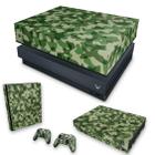 Capa Anti Poeira e Skin Compatível Xbox One X - Camuflagem Verde