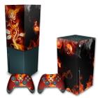 Capa Anti Poeira e Skin Compatível Xbox Series X - Fire Flower - Pop Arte Skins