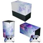 Capa Anti Poeira e Skin Compatível Xbox Series X Horizontal - Folhas Lilás