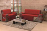 Capa avulsa para sofa king de 3 lugares em dupla face de algodao + porta objetos + laços de fixação largura do assento de 1,80m