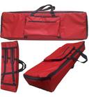 Capa Bag Para Teclado Korg Sp200 Master Luxo Nylon Vermelho Carbon