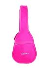Capa bag rosa violão clássico simples nylon com bolso alça de mão e lateral resistente semi impermeável