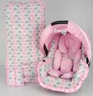 Capa bebê conforto+carrinho+redutor - passinho rosa