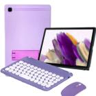 Capa c/ Suporte p/Tablet Galaxy A9 + Teclado Sem Fio c/Mouse Roxo