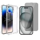 Capa Capinha Anti Impacto + Película Vidro Privacidade Espiã 3D Compativel com iPhone 16 Pro - CCS