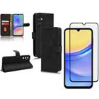 Capa Capinha Carteira + Pelicula Vidro 3D Para Samsung Galaxy A15