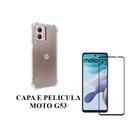 Capa Capinha Case Anti impacto E Pelicula Vidro 3D 9D Compativel Moto G53 Proteção Tela Celular