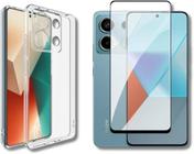 Capa Capinha Case Anti Shock Transparente + Película De Vidro 3D Tela Toda Para Xiaomi