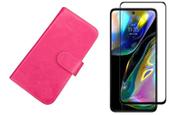 Capa Capinha Case Carteira Flip Couro + Pelicula 3D Motorola Moto G54 - KRAMAC