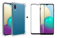 Capa Capinha Case Samsung Galaxy A02 Anti Shock + Película 3D 5D 9D Blindada Cobre 100% Da Tela Borda Resistente