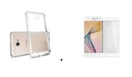 Capa Capinha Case Samsung Galaxy J7 Prime Anti Shock + Película Branca 3D 5D 9D Blindada Cobre 100% Da Tela