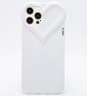 Capa Capinha iPhone 12 PRO Branca Com Proteção de Câmera Emborrachada Feminina Fechada Fofa Resistente Coração Brilhante