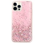 Capa Capinha iPhone 12 PRO MAX Rosa com Transparencia Silicone Flexivel Feminina Menina Anti Impacto Glitter Estrelas Ceu Brilho Fofa Fechada Resistente