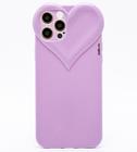 Capa Capinha iPhone 12 PRO Roxa Lilas Com Proteção de Câmera Emborrachada Feminina Fechada Fofa Resistente Coração Brilhante