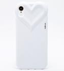 Capa Capinha iPhone XR Branca Com Proteção de Câmera Emborrachada Feminina Fechada Fofa Resistente Coração Brilhante