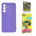 Capa Capinha Lilás Samsung Galaxy A24 + Película de Cerâmica Nano 9D + Película de Câmera