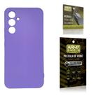 Capa Capinha Lilás Samsung Galaxy A34 + Película de Vidro 3D + Película de Câmera