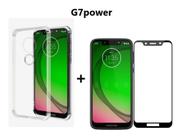 Capa Capinha Motorola Moto G7 Power Anti Shock + Película 3D 5D 9D Blindada Cobre 100% Da Tela Borda Resistente