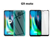 Capa Capinha Motorola Moto G9 Play Anti Shock + Película 3D 5D 9D Cobre 100% Da Tela Borda Resistente