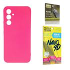 Capa Capinha Pink Samsung Galaxy A34 + Película de Cerâmica Nano 9D + Película de Câmera