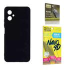 Capa Capinha Preta Motorola Moto G14 + Película de Cerâmica Nano 9D + Película de Câmera