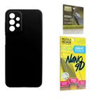 Capa Capinha Preta Samsung Galaxy A13 5g + Película de Cerâmica Nano 9D + Película de Câmera