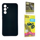 Capa Capinha Preta Samsung Galaxy A24 + Película de Cerâmica Nano 9D + Película de Câmera