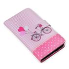 Capa Carteira Estampada Cute Bicicleta E159 Para Iphone 15 Pro 6.1