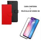 Capa Carteira Flip+Película Compatível Infinix Hot 11S Preto