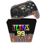 Capa Case e Skin Adesivo Compatível Nintendo Switch Pro Controle - Tetris 99