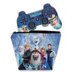 Capa Case e Skin Adesivo Compatível PS3 Controle - Frozen