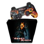 Capa Case e Skin Adesivo Compatível PS3 Controle - Ghost Rider Motoqueiro b
