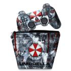 Capa Case e Skin Adesivo Compatível PS3 Controle - Resident Evil