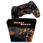 Capa Case e Skin Compatível PS4 Controle - Ghost Rider A