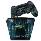 Capa Case e Skin Compatível PS4 Controle - Injustice 2