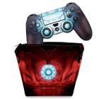 Capa Case e Skin Compatível PS4 Controle - Iron Man - Homem de Ferro