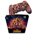 Capa Case e Skin Compatível PS4 Controle - Os Vingadores: Guerra Infinita