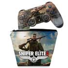 Capa Case e Skin Compatível PS4 Controle - Sniper Elite 4