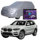 Capa Cobrir Carro BMW X3 100% Forrada Armada Force 100% Impermeável Forro Total Protege Sol Chuva Poeira Lona Proteção Automotiva Hatch e Sedan