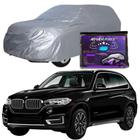 Capa Cobrir Carro BMW X5 100% Forrada Armada Force 100% Impermeável Forro Total Protege Sol Chuva Poeira Lona Proteção Automotiva Hatch e Sedan